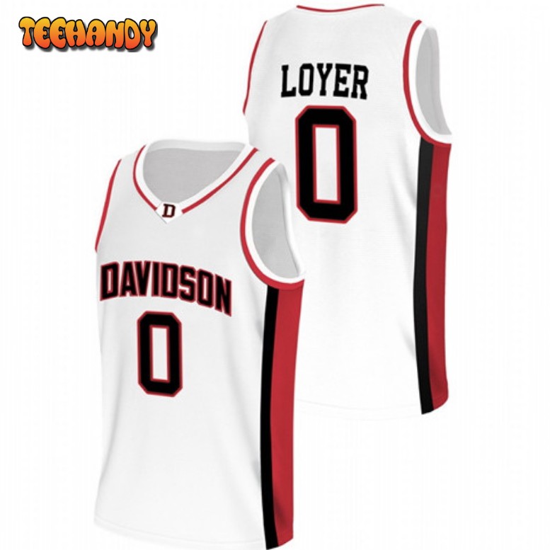 Men’s Davidson Wildcats Foster Loyer College Basketball White Jersey