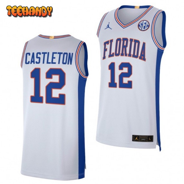 Men’s Florida Gators Colin Castleton Elite Limited College Basketball White Jersey