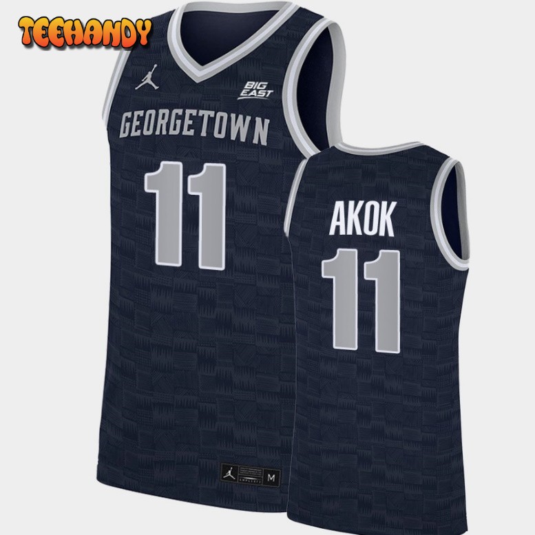 Men’s Georgetown Hoyas Akok Akok Navy College Basketball Jersey