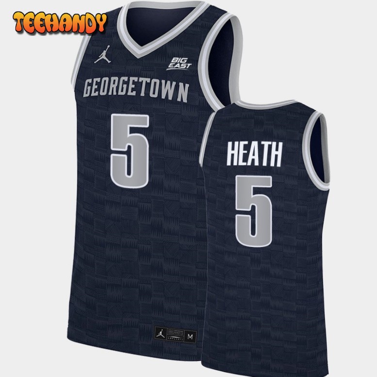 Men’s Georgetown Hoyas Jay Heath Navy College Basketball Jersey