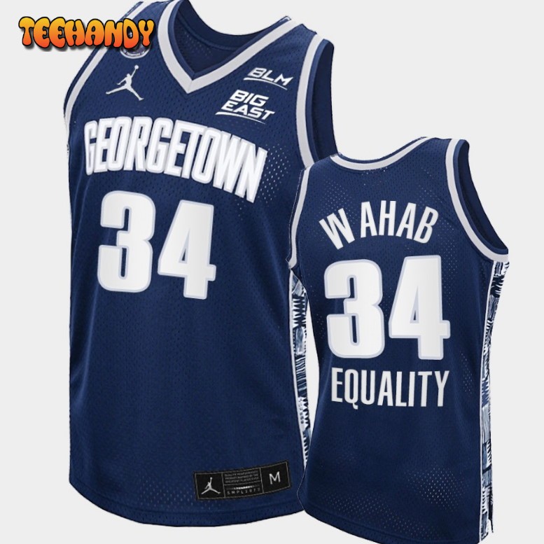 Men’s Georgetown Hoyas Qudus Wahab Navy Equality 2021 Honor Jersey