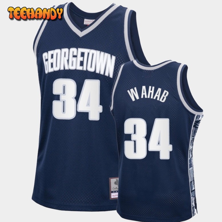 Men’s Georgetown Hoyas Qudus Wahab Navy Retro College Basketball Jersey