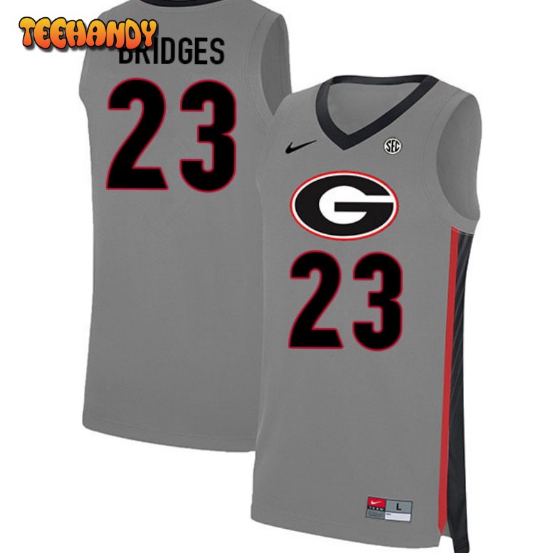 Men’s Georgia Bulldogs Braelen Bridges Gray College Basketball Jersey