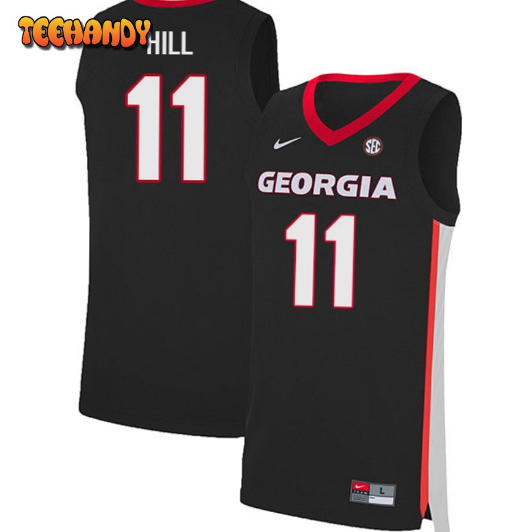 Men’s Georgia Bulldogs Justin Hill Black College Basketball Jersey