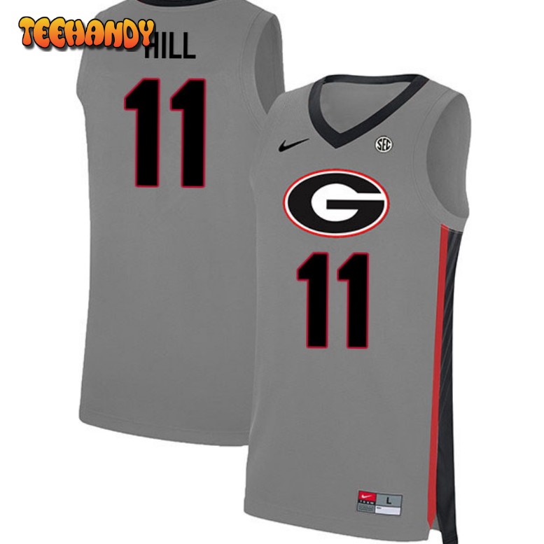 Men’s Georgia Bulldogs Justin Hill Gray College Basketball Jersey