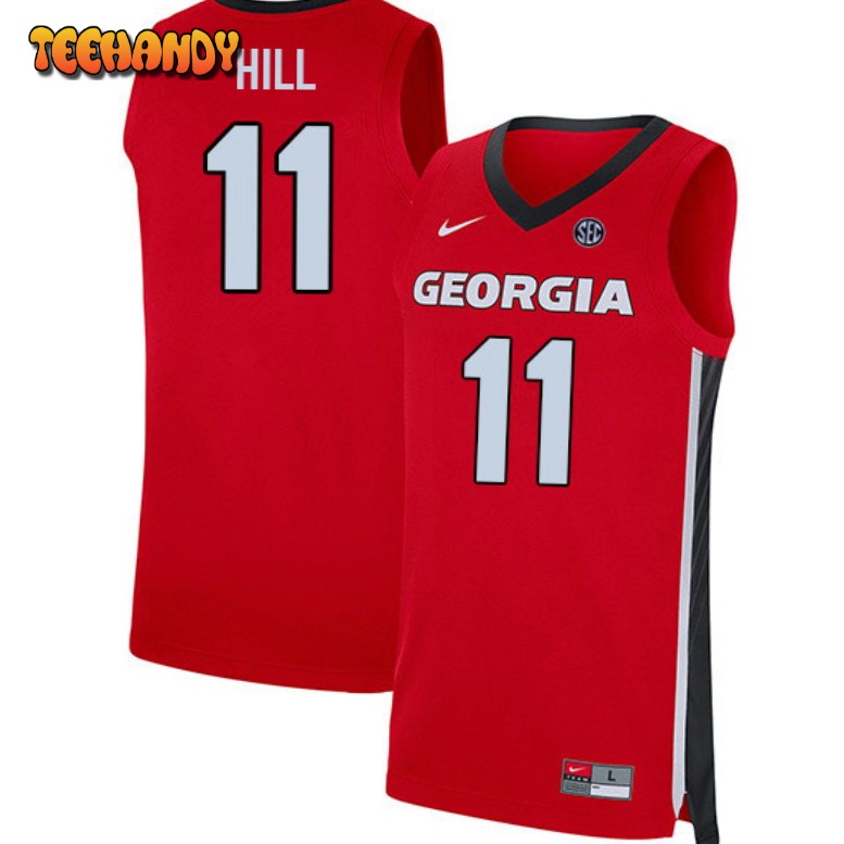 Men’s Georgia Bulldogs Justin Hill Red College Basketball Jersey