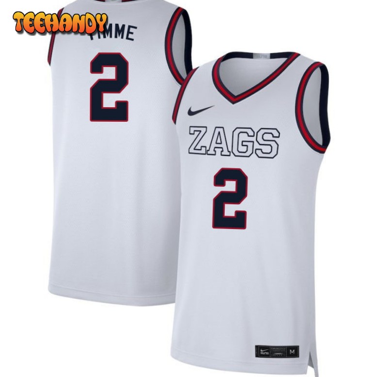 Men’s Gonzaga Bulldogs Drew Timme White College Basketball Jersey