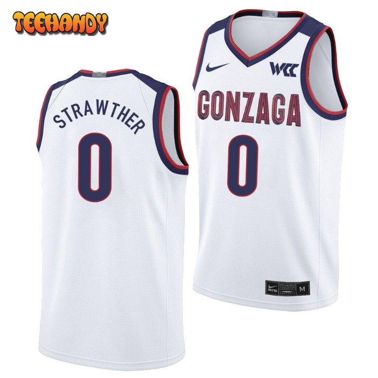 Men’s Gonzaga Bulldogs Julian Strawther White Basketball Jersey