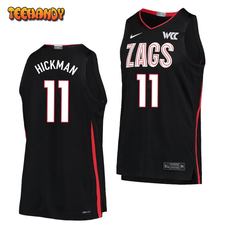 Men’s Gonzaga Bulldogs Nolan Hickman College Basketball Black Jersey