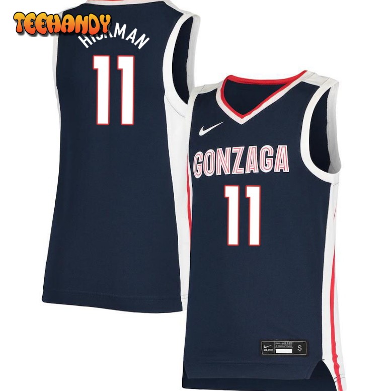 Men’s Gonzaga Bulldogs Nolan Hickman College Basketball Navy Jersey