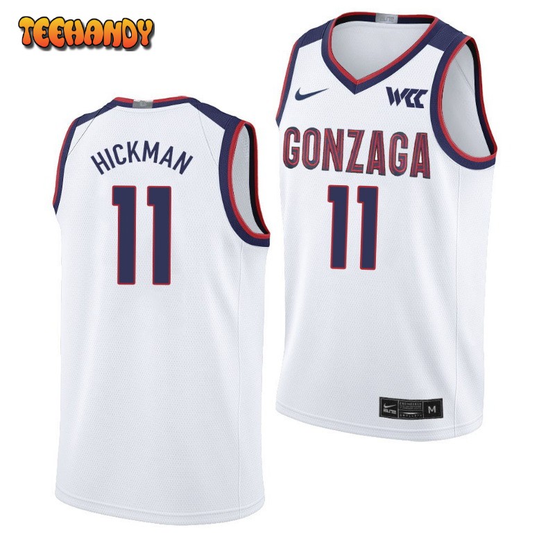 Men’s Gonzaga Bulldogs Nolan Hickman College Basketball White Jersey