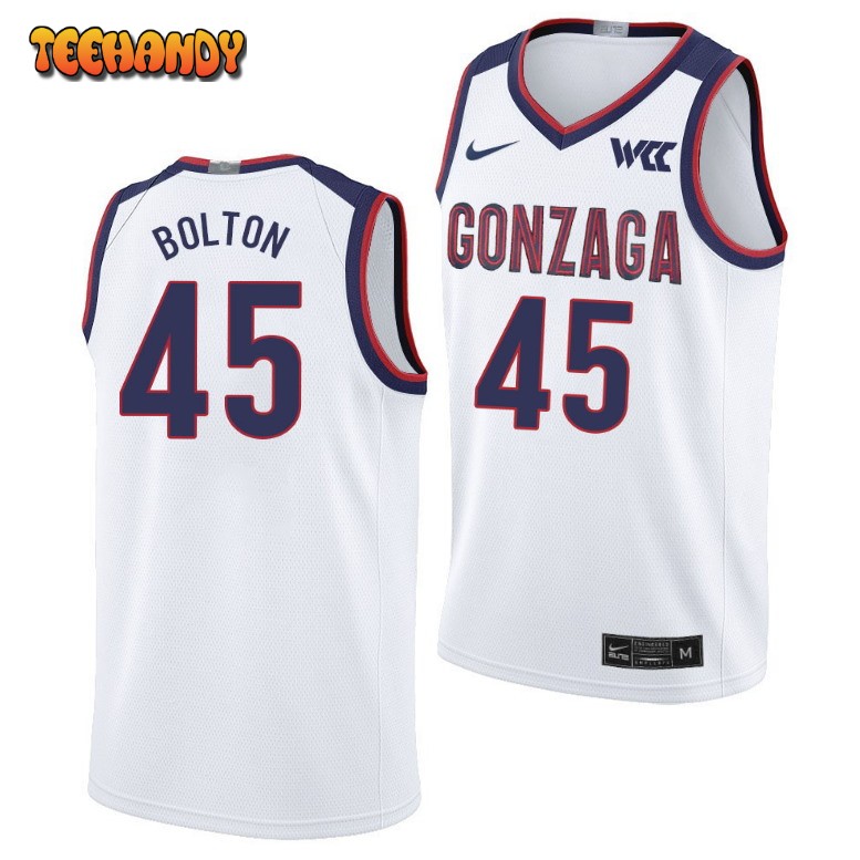 Men’s Gonzaga Bulldogs Rasir Bolton College Basketball White Jersey