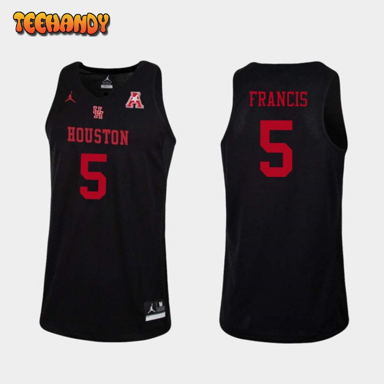 Men’s Houston Cougars Ja’Vier Francis College Basketball Black Jersey