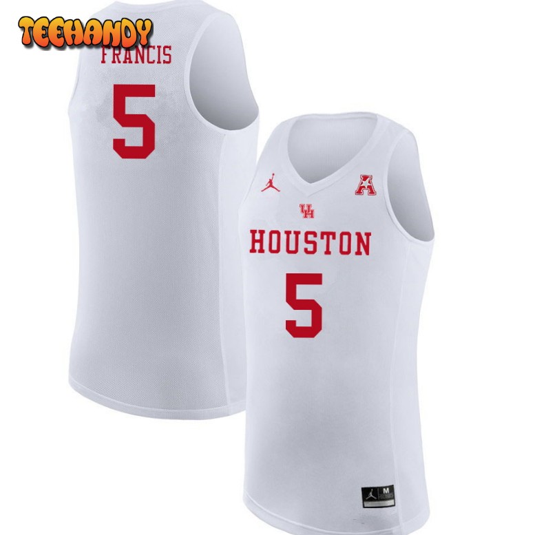 Men’s Houston Cougars Ja’Vier Francis College Basketball White Jersey