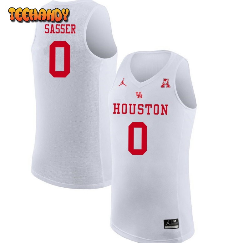 Men’s Houston Cougars Marcus Sasser College Basketball White Jersey