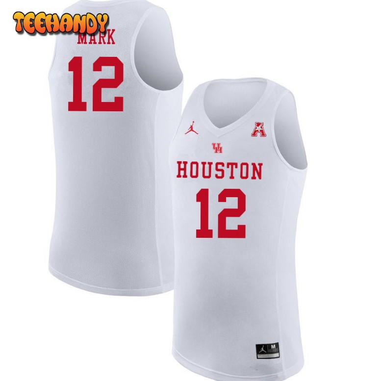 Men’s Houston Cougars Tramon Mark College Basketball White Jersey