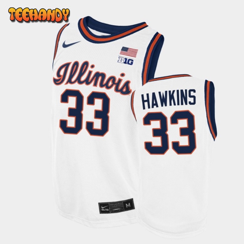 Men’s Illinois Fighting Illini Coleman Hawkins White College Replica Jersey