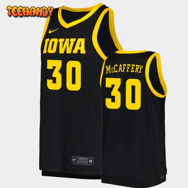 Men’s Iowa Hawkeyes Connor McCaffery Black Replica Basketball Jersey