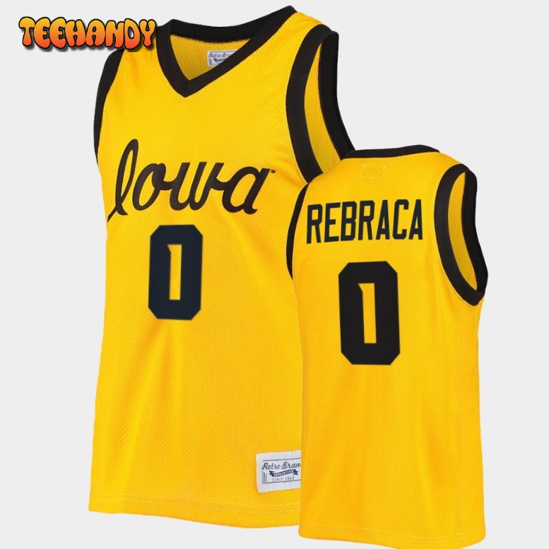 Men’s Iowa Hawkeyes Filip Rebraca Gold Commemorative Classic College Basketball Jersey