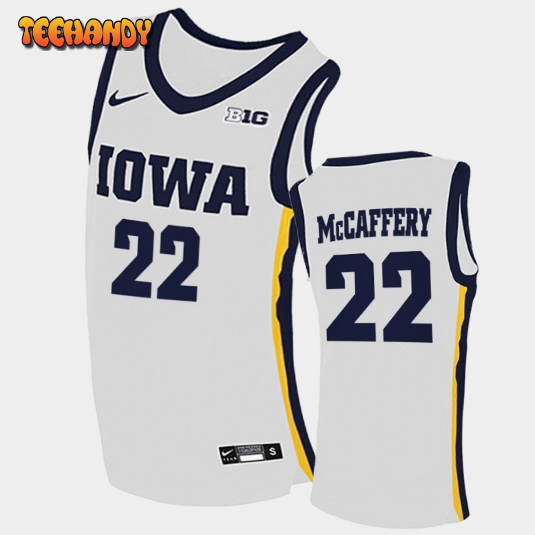 Men’s Iowa Hawkeyes Patrick McCaffery White Home College Basketball Jersey