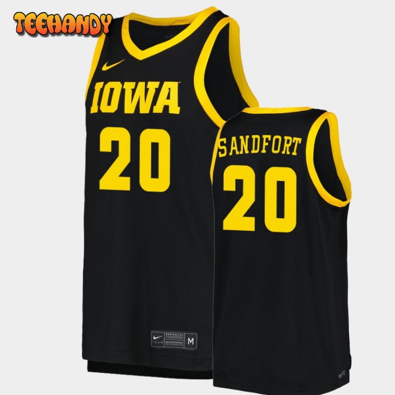 Men’s Iowa Hawkeyes Payton Sandfort Black Replica Basketball Jersey