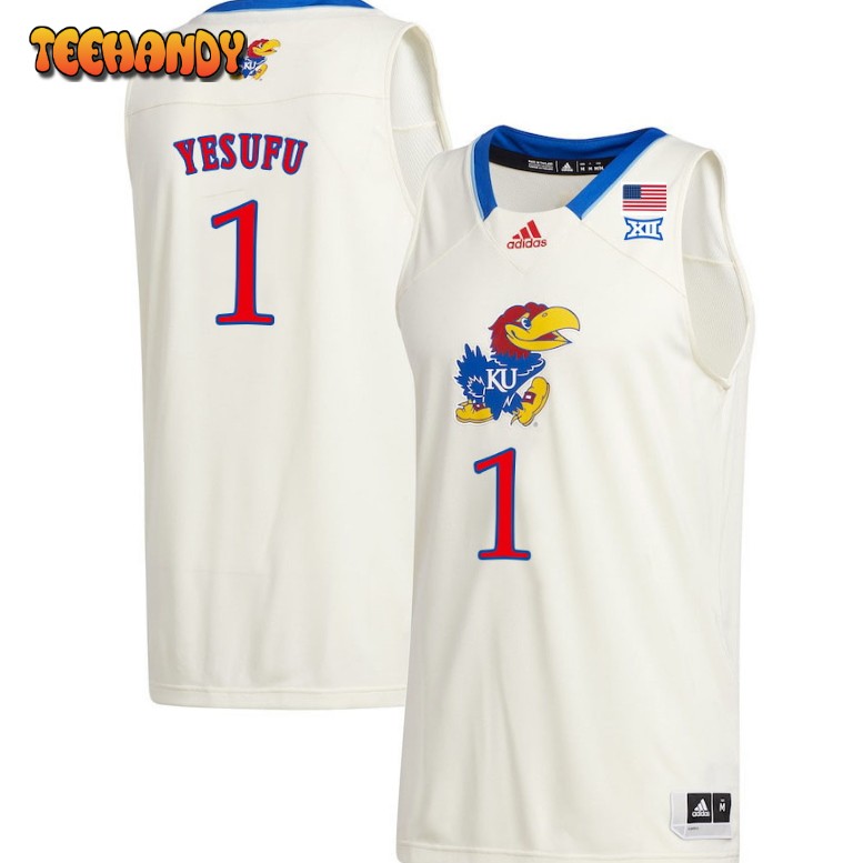 Men’s Kansas Jayhawks Joseph Yesufu College Basketball Cream Jersey