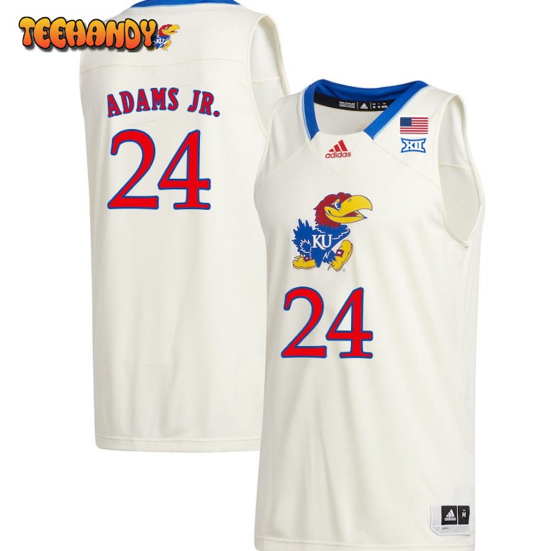 Men’s Kansas Jayhawks KJ Adams Jr. College Basketball Cream Jersey