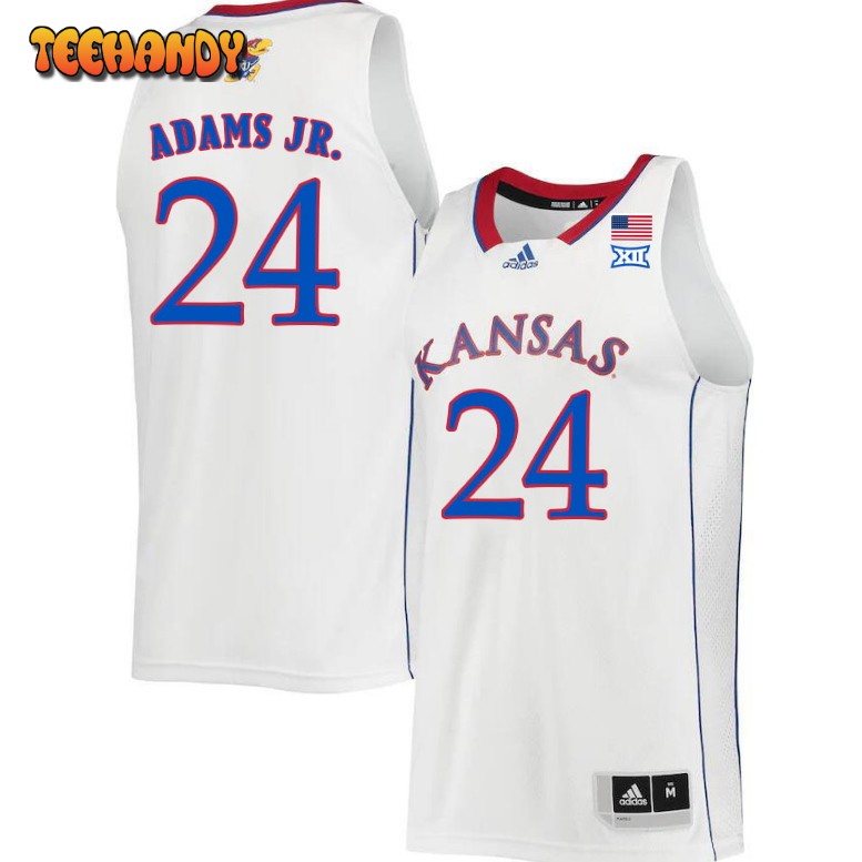 Men’s Kansas Jayhawks KJ Adams Jr. College Basketball White Jersey