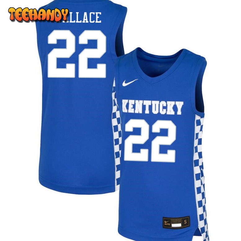 Men’s Kentucky Wildcats Cason Wallace College Basketball Blue Jersey