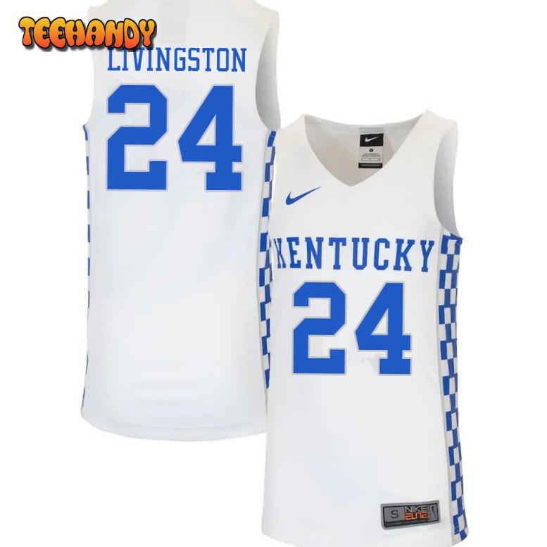 Men’s Kentucky Wildcats Chris Livingston College Basketball White Jersey