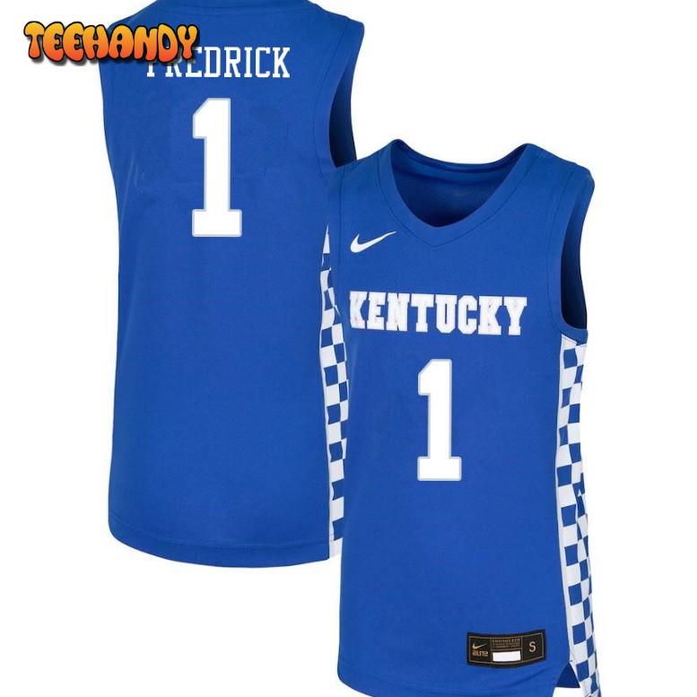 Men’s Kentucky Wildcats CJ Fredrick College Basketball Blue Jersey