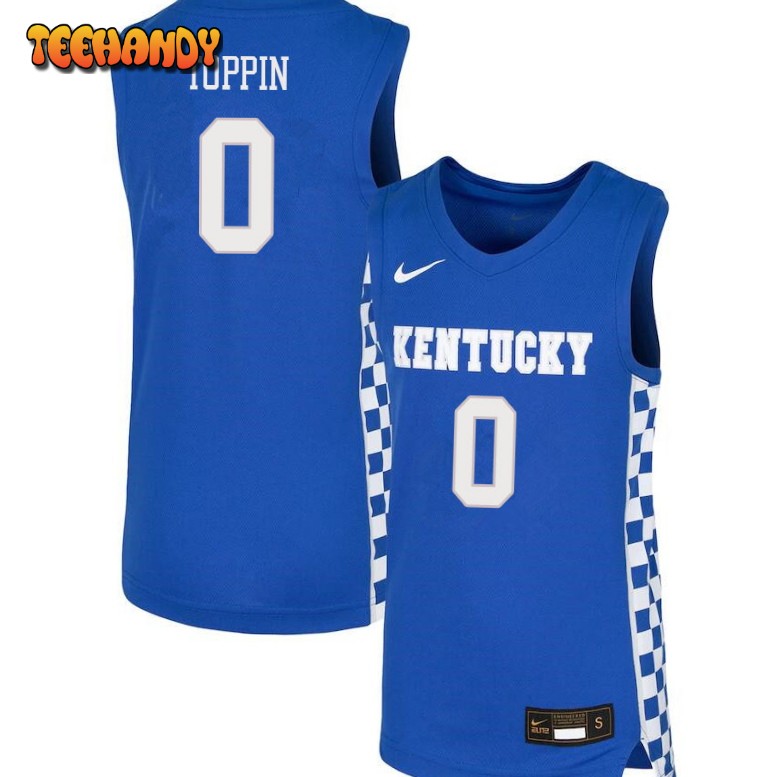 Men’s Kentucky Wildcats Jacob Toppin College Basketball Blue Jersey