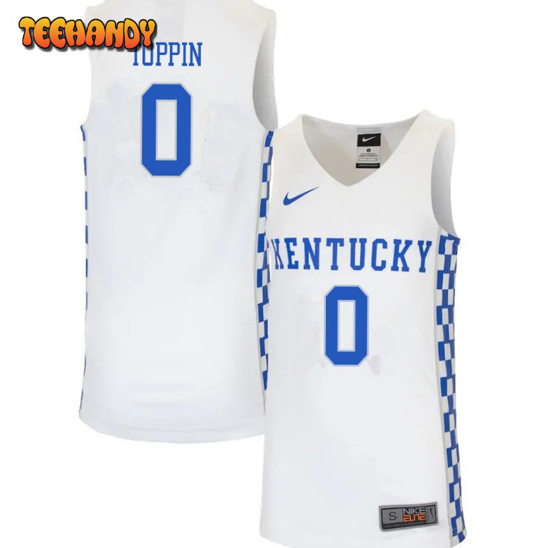 Men’s Kentucky Wildcats Jacob Toppin College Basketball White Jersey