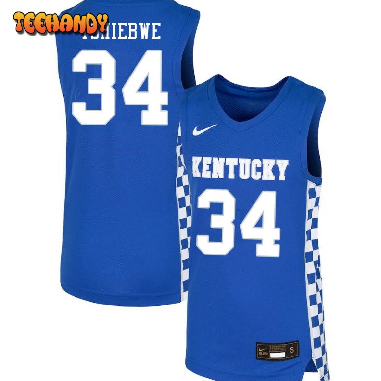 Men’s Kentucky Wildcats Oscar Tshiebwe College Basketball Blue Jersey