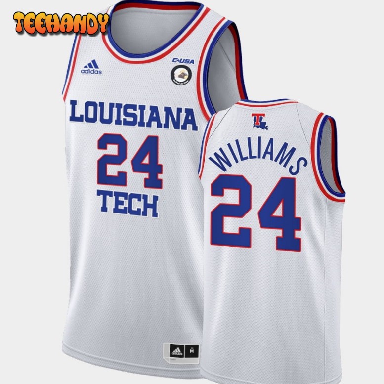 Men’s Louisiana Tech Bulldogs Cobe Williams White College Basketball Home Jersey