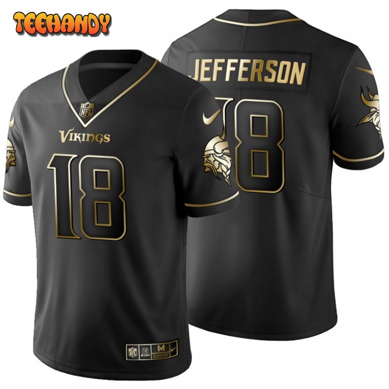 Minnesota Vikings Justin Jefferson Black Golden Limited Jersey