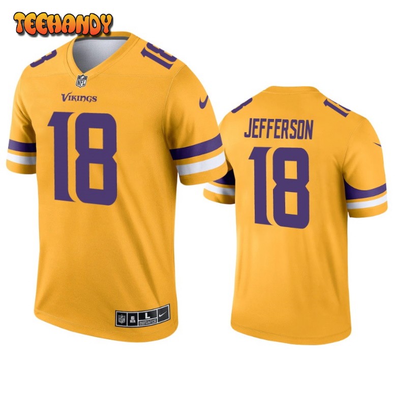 Minnesota Vikings Justin Jefferson Gold Inverted Limited Jersey