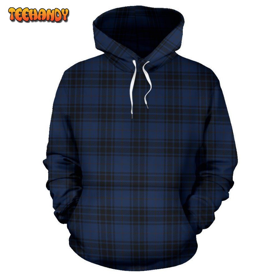 Navy Blue Tartan Plaid Pattern Pullover 3D Hoodie For Men Women Hoodie