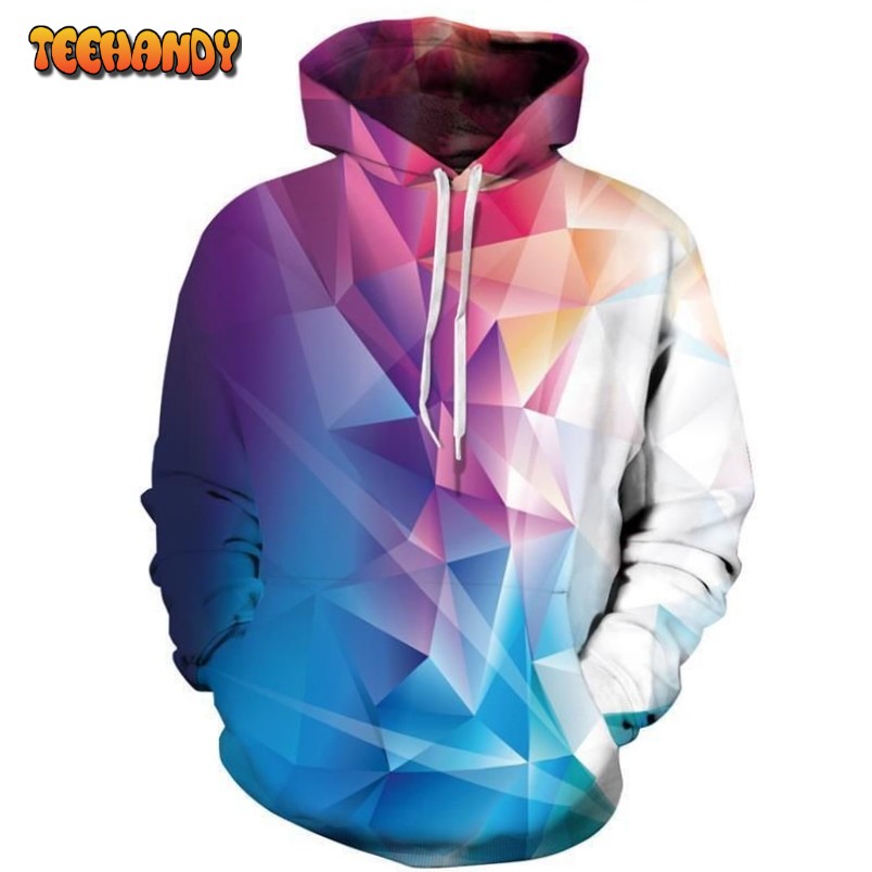 New Gradient Diamond geometry Printed 3D Hoodies Hip Hop Tracksuits