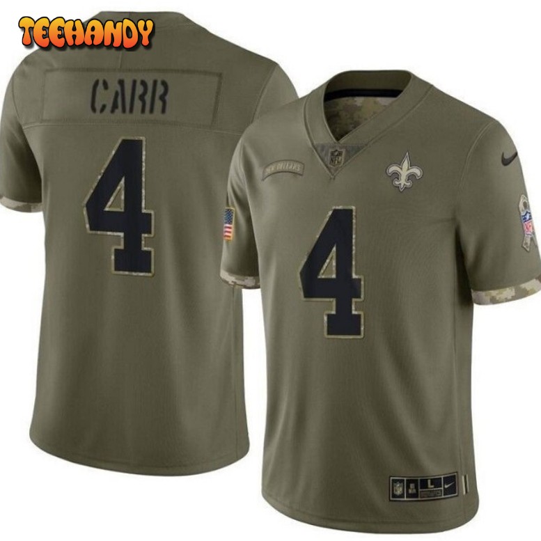 New Orleans Saints Derek Carr Olive Salute To Service Limited Jersey