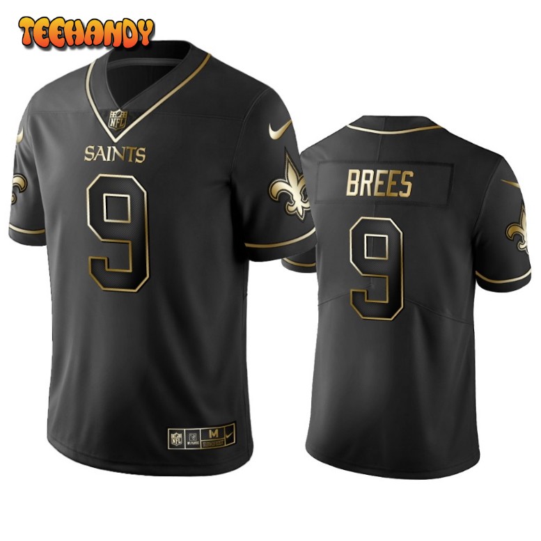 New Orleans Saints Drew Brees Black Golden Limited Jersey