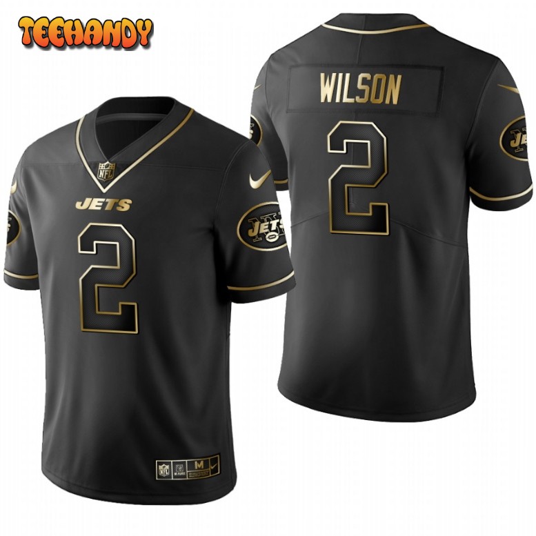 New York Jets Zach Wilson Black Golden Limited Jersey