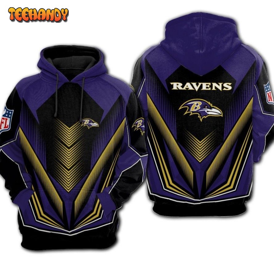 Nfl Baltimore Ravens Fullover Hoodie For Fan Newest Design 3D Hoodie