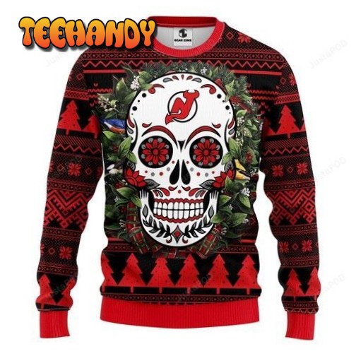 NFL New Jersey Devils Groot Hug Christmas Ugly Sweater - Teeclover