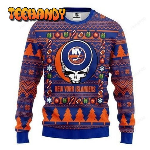 Nhl New York Islanders Grateful Dead Ugly Christmas Sweater,Ugly Sweater