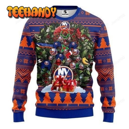 Nhl New York Islanders Tree Christmas Ugly Christmas Sweater, Ugly Sweater