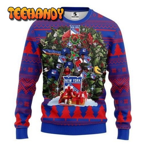 Nhl New York Rangers Ugly Christmas Sweater, All Over Print Sweatshirt