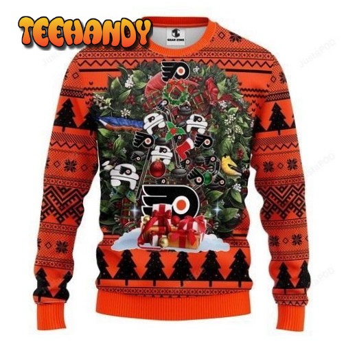 Nhl Philadelphia Flyers Tree Ugly Christmas Sweater, Ugly Sweater