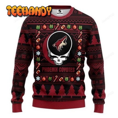 Nhl Phoenix Coyotes Grateful Dead Ugly Christmas Sweater, Ugly Sweater