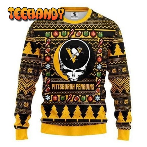 Nhl Pittsburgh Penguins Grateful Dead Ugly Christmas Sweater, Ugly Sweater